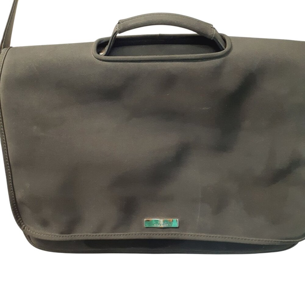 Nine West Men's Messenger Cross Body Shoulder Bag Black Adjustable Strap Large